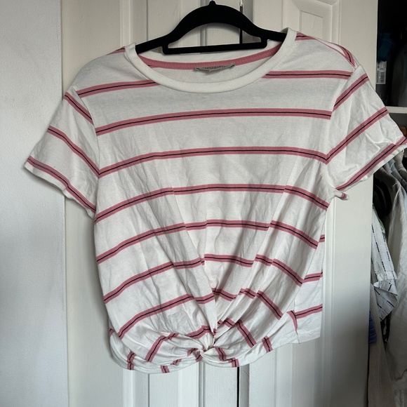 All Saints Tops - Allsaints Pink stripped T shirt
